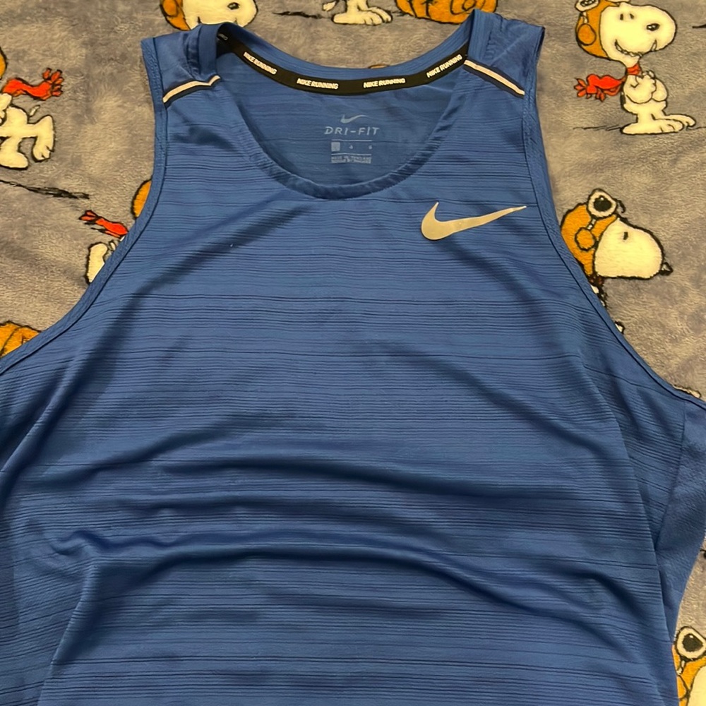 Blue Nike running dri fit tank top size large